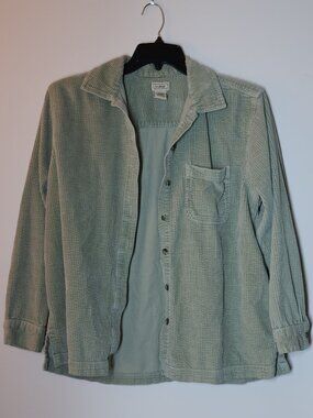 L. L Bean Women's Medium Regular Green Corduroy Shirt/Jacket Oversized